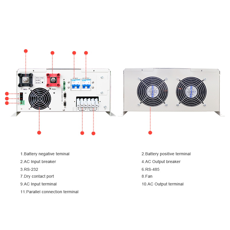 110V/220V 48V Solar Converter  - огляд і ціна Split Phase Inverter 10Kw 110V 220V