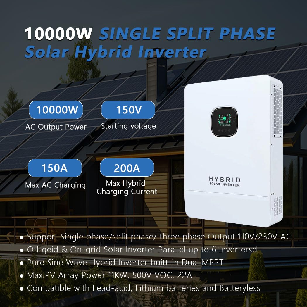 Y&H 10KW Hybrid Solar Inverter - огляд і ціна Split Phase Inverter 10Kw 110V 220V