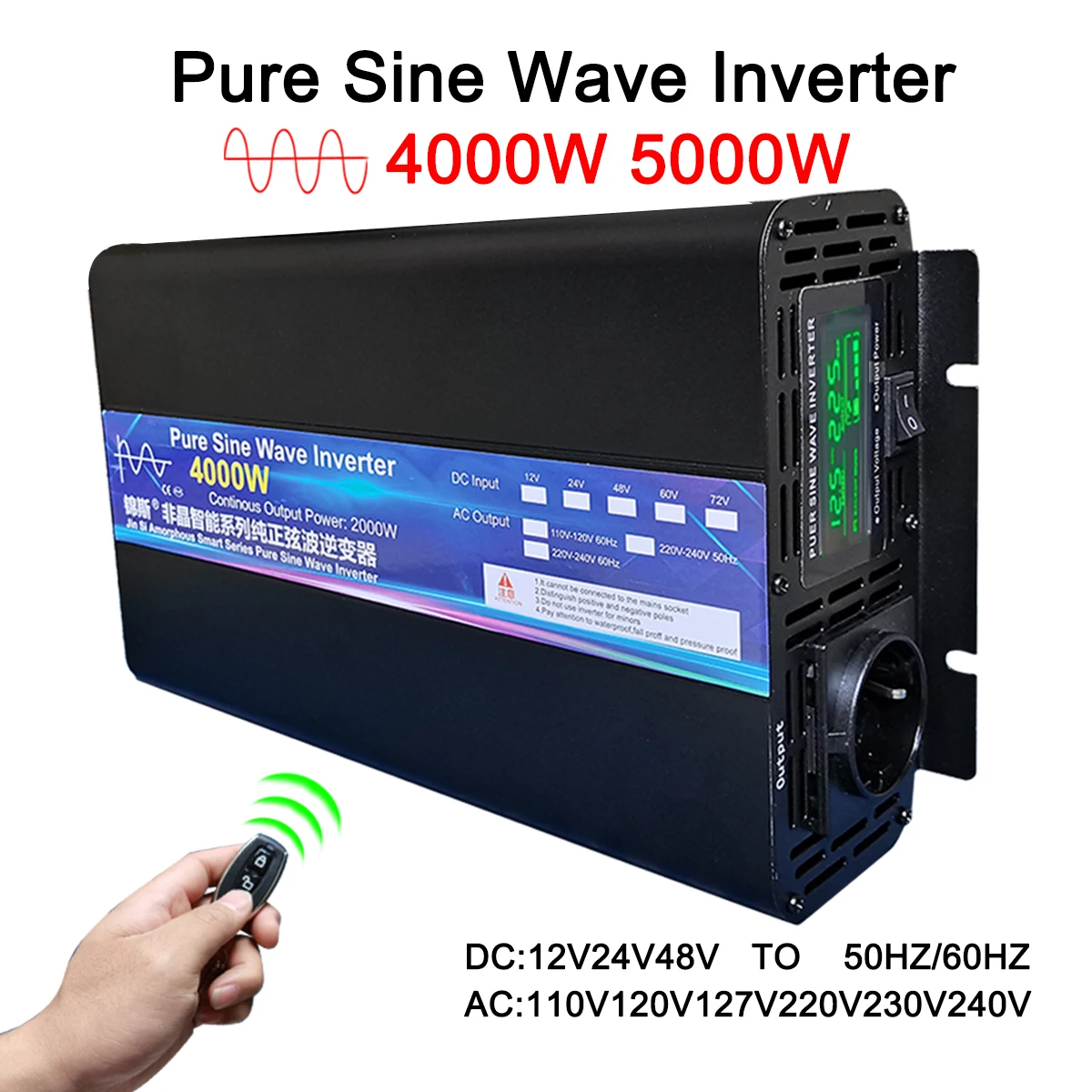Pure Sine Wave Power Inverter  - огляд і ціна Pure Sine Wave Inverter 5000W 48V 220V