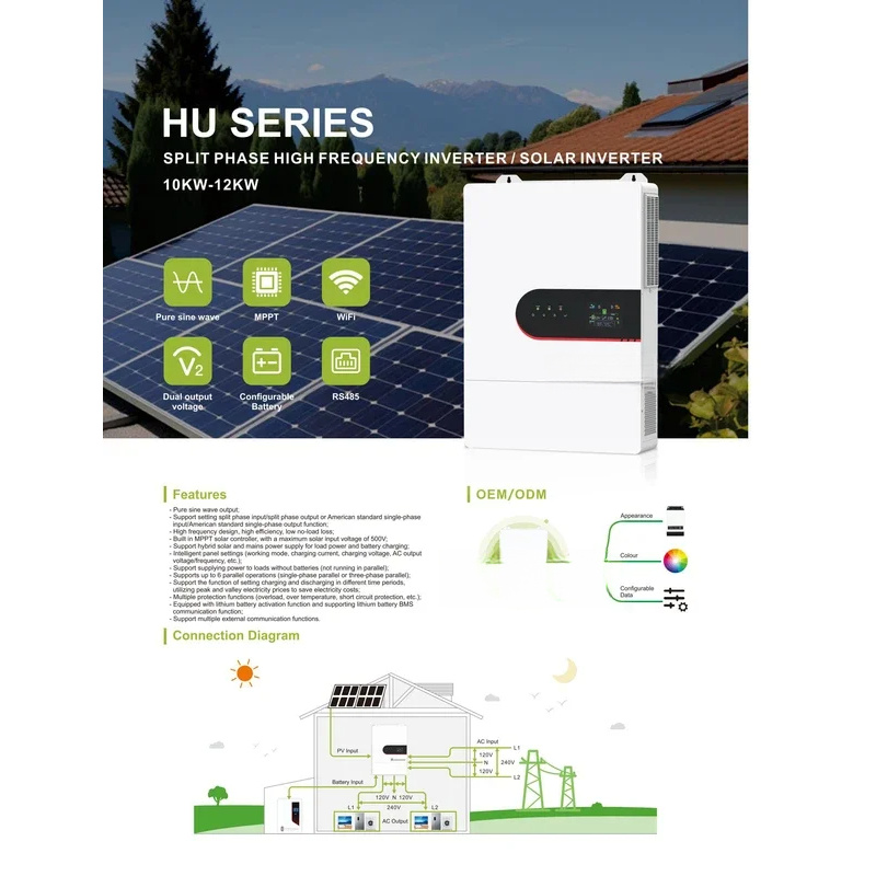 HU Series Split Phase 110V/220 - огляд і ціна Split Phase Inverter 10Kw 110V 220V
