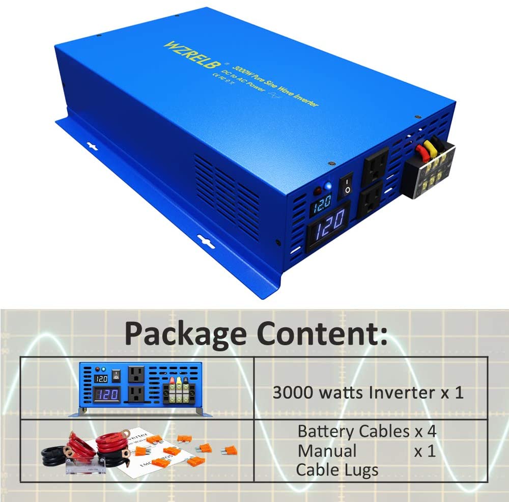 Pure Sine Wave Power Inverter  - огляд і ціна Inverter Pure Sine Wave 60Hz 120V 3000W